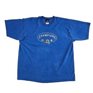 Vintage St Louis Rams (Mens‎ XXL) T-Shirt Blue NFL Football Pro Player Superbowl
